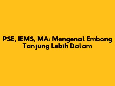 PSE, IEMS, MA: Mengenal Embong Tanjung Lebih Dalam