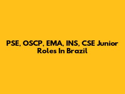 PSE, OSCP, EMA, INS, CSE Junior Roles In Brazil
