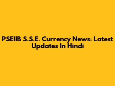 PSEIIB S.S.E. Currency News: Latest Updates In Hindi