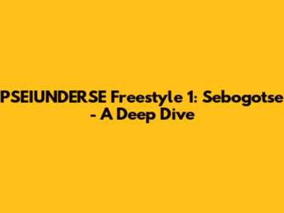 PSEIUNDERSE Freestyle 1: Sebogotse - A Deep Dive