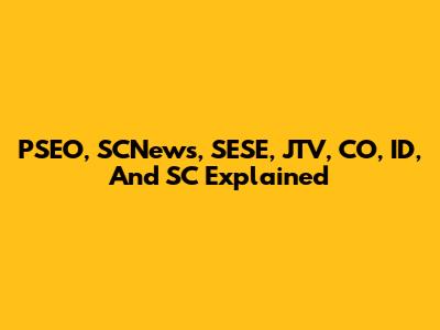 PSEO, SCNews, SESE, JTV, CO, ID, And SC Explained