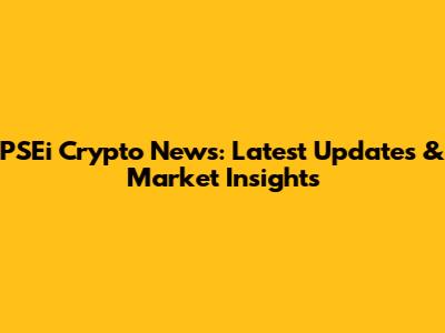 PSEi Crypto News: Latest Updates & Market Insights