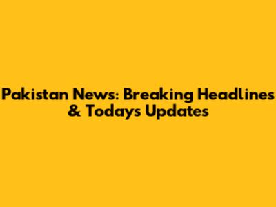 Pakistan News: Breaking Headlines & Today's Updates