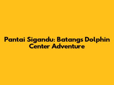 Pantai Sigandu: Batang's Dolphin Center Adventure