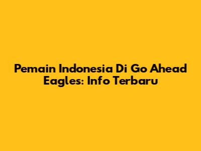 Pemain Indonesia Di Go Ahead Eagles: Info Terbaru