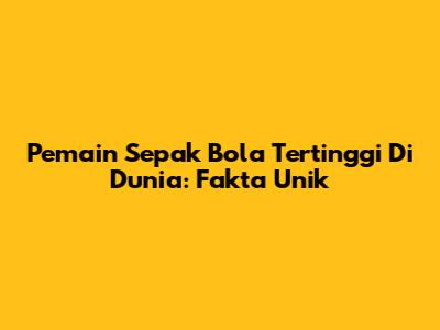 Pemain Sepak Bola Tertinggi Di Dunia: Fakta Unik