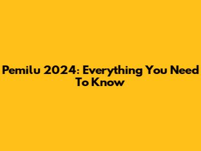 Pemilu 2024: Everything You Need To Know
