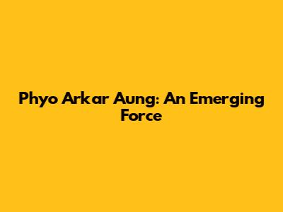 Phyo Arkar Aung: An Emerging Force
