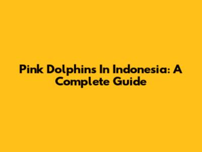 Pink Dolphins In Indonesia: A Complete Guide