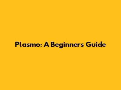 Plasmo: A Beginner's Guide