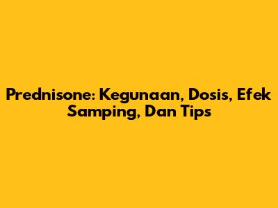 Prednisone: Kegunaan, Dosis, Efek Samping, Dan Tips