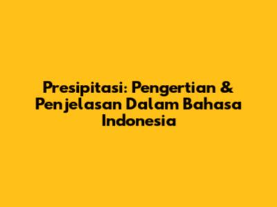 Presipitasi: Pengertian & Penjelasan Dalam Bahasa Indonesia