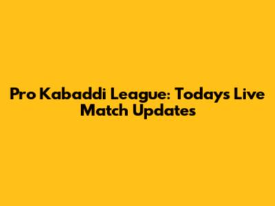 Pro Kabaddi League: Today's Live Match Updates