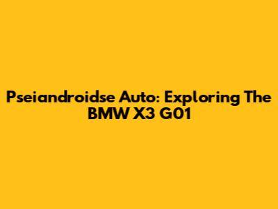 Pseiandroidse Auto: Exploring The BMW X3 G01