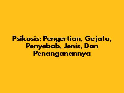 Psikosis: Pengertian, Gejala, Penyebab, Jenis, Dan Penanganannya