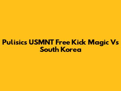 Pulisic's USMNT Free Kick Magic Vs South Korea