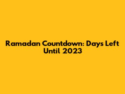Ramadan Countdown: Days Left Until 2023