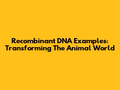 Recombinant DNA Examples: Transforming The Animal World
