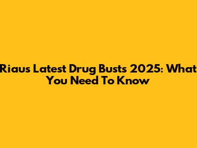 Riau's Latest Drug Busts 2025: What You Need To Know