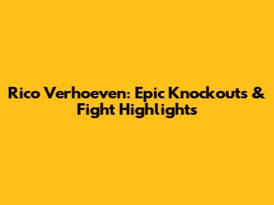 Rico Verhoeven: Epic Knockouts & Fight Highlights