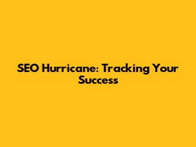 SEO Hurricane: Tracking Your Success