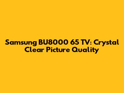 Samsung BU8000 65" TV: Crystal Clear Picture Quality