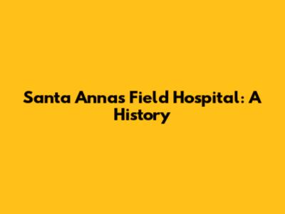 Santa Anna's Field Hospital: A History