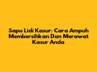 Sapu Lidi Kasur: Cara Ampuh Membersihkan Dan Merawat Kasur Anda