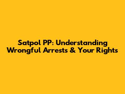 Satpol PP: Understanding Wrongful Arrests & Your Rights