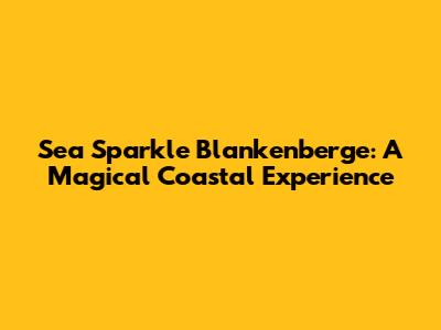 Sea Sparkle Blankenberge: A Magical Coastal Experience