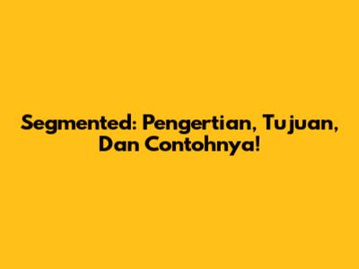 Segmented: Pengertian, Tujuan, Dan Contohnya!