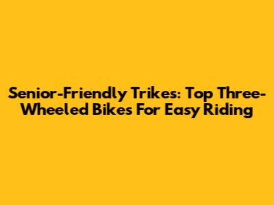 Senior-Friendly Trikes: Top Three-Wheeled Bikes For Easy Riding