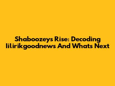 Shaboozey's Rise: Decoding Iilirikgoodnews And What's Next