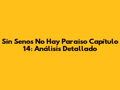 Sin Senos No Hay Paraiso Capítulo 14: Análisis Detallado