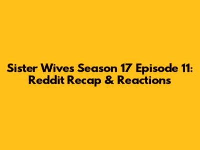 Sister Wives Season 17 Episode 11: Reddit Recap & Reactions