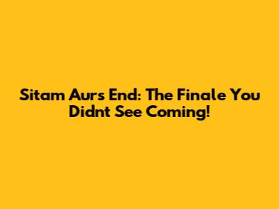 Sitam Aur's End: The Finale You Didn't See Coming!