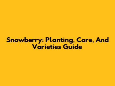 Snowberry: Planting, Care, And Varieties Guide