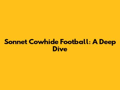Sonnet Cowhide Football: A Deep Dive