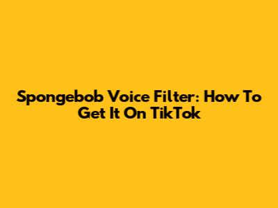 Spongebob Voice Filter: How To Get It On TikTok