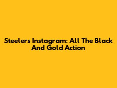 Steelers Instagram: All The Black And Gold Action
