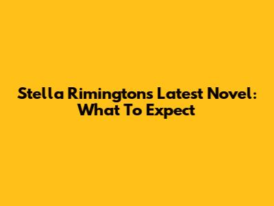 Stella Rimington's Latest Novel: What To Expect