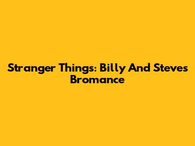 Stranger Things: Billy And Steve's Bromance