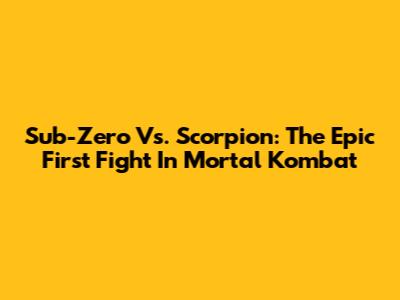 Sub-Zero Vs. Scorpion: The Epic First Fight In Mortal Kombat
