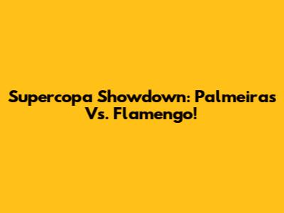 Supercopa Showdown: Palmeiras Vs. Flamengo!