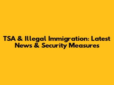 TSA & Illegal Immigration: Latest News & Security Measures