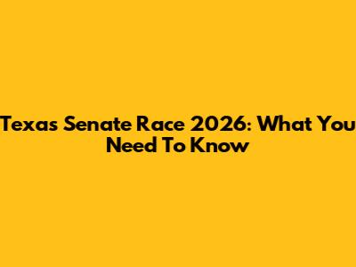 Texas Senate Race 2026: What You Need To Know