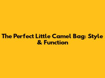The Perfect Little Camel Bag: Style & Function