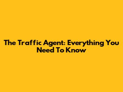 The Traffic Agent: Everything You Need To Know