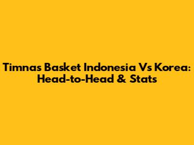 Timnas Basket Indonesia Vs Korea: Head-to-Head & Stats