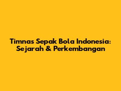 Timnas Sepak Bola Indonesia: Sejarah & Perkembangan